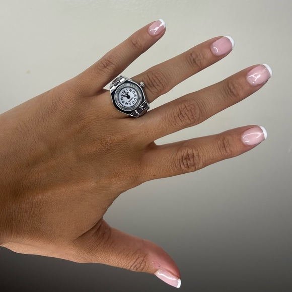 NEW! WHITE WATCH RING - Picture 3 of 3